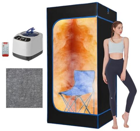 Tente De Sauna Portable Pour Un Usage Domestique, 180x80x80cm, Gousse De Sauna éTanche Avec GéNéRateur De Vapeur De 1200w 3l, Peut Se Tenir Debout Ou S'Asseoir Pour La Relaxation, Soulager Le Stress
