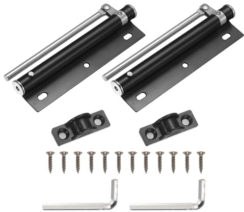 sourcing map 2 Pcs 155mm/6.1 Spring Door Closer, Stainless Steel Automatic Door Closers with Adjustable Closing Speed for Home Self-Closing 5kg Door, Black