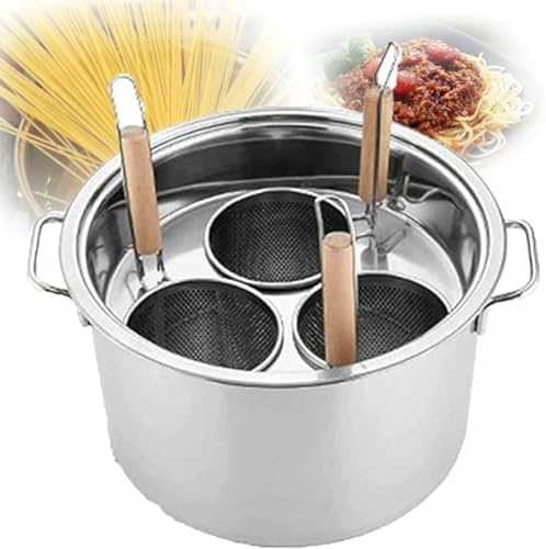 MRKU Topf für multifunktionale Suppe mit Sieb, Werkzeug zum Kochen der Pasta mit Körben für Sieb, Kessel für Tagliatelle, Kochnische