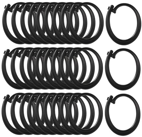 30pcs Plastic Hooks for Gazebo Curtains, Black Gazebo Clip Smooth Sliding Curtain Track Ring Accessories for Home Outdoor Pergolas Canopy Shower Replacement Parts