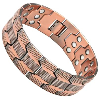 Generisch Kupferarmband Herren | Kupferarmband Mit Magneten Herren | Verstellbare, Gegen Gelenkschmerzen, Geschenk für Männer Väter Senioren