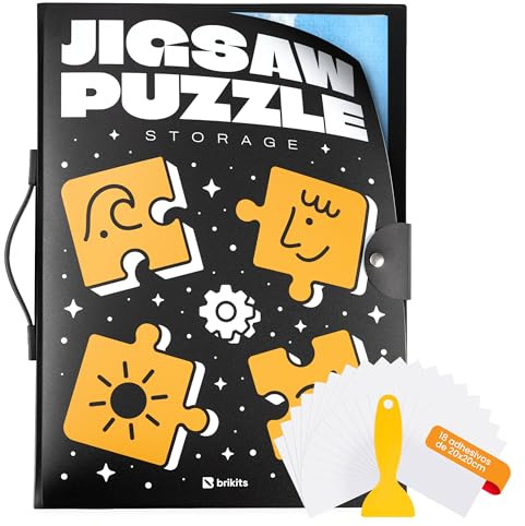 Guarda Puzzle 500 Piezas – Álbum Carpeta con 20 Fundas de PP y Adhesivos – Protege Puzzles Completos del Polvo y el Agua – Ideal para Aficionados y Coleccionistas