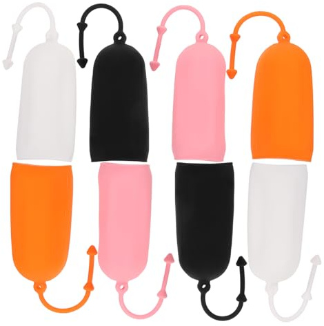 ULTECHNOVO Coperture in Silicone Anti-perdita Per Bottiglie Da Viaggio 8 Pezzi Elastiche 22cm Protezione Multiuso Per Flaconi Shampoo Lozione Cosmetici Viaggio