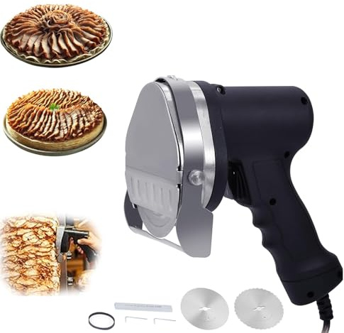 YWPYMX Coltello Elettrico per Kebab shawarma, Lama Rotante di Grado Commerciale con Spessore Regolabile da 0 a 8 mm/0–0,3 Pollici, affettatrice per Kebab Turca.