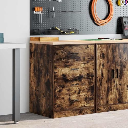 Générique Armoire de Rangement de Garage chêne fumé 60x51x85 cm Bois pin,Stockage Industriel, Armoires industrielles,860602