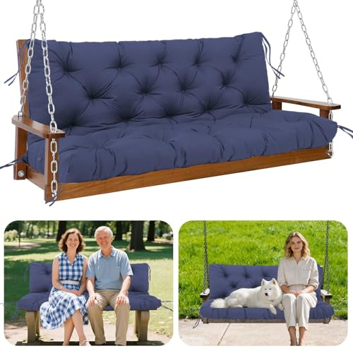 GPCHZM Hollywoodschaukel Auflage 180cm Wasserdicht Gartenbank Auflage Verdickt(12.5cm) Mit Rückenlehne Schaukelbank Auflage für Hollywoodschaukel Sitzbank Gartenbank Terrasse Hinterhof Rasen Veranda