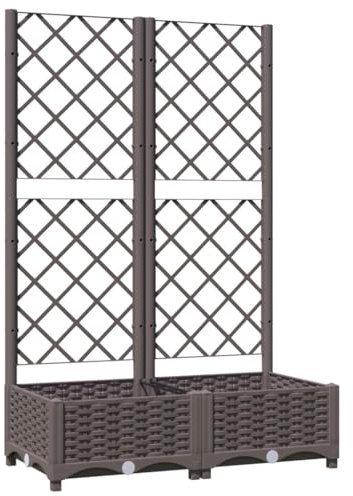 Genérico Jardinera con Enrejado PP marrón 80x40x121,5 cm,Casa y jardín,Jardín,Jardinería,Maceteros y jardineras,318260