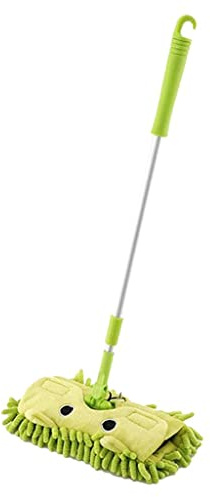 Guohetuk Juego de Herramientas de Limpieza de Suelos Extensible para Niños: Escoba Y Barredora, Juguete de Regalo - El Color, Verde