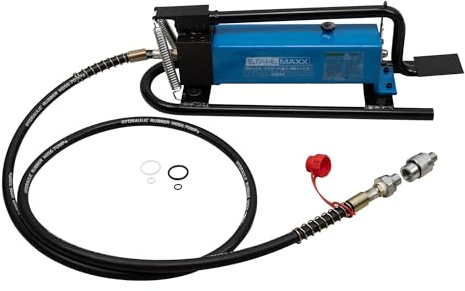 Stahlmaxx Hydraulikpumpe 700bar Handpumpe Fußpumpe 2stufig 2m Schlauch Hydraulik manuell