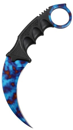 Generisch Hochwertiges 19cm CSGO Karambit Messer Übungsmesser Trainingsmesser Real-Life-Sammlung Jagd Survival Outdoor Counter-Strike Global Offensive Jagdmesser Knife (Case Hardened [Scharf!])