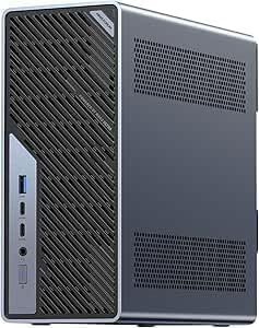 MINIS FORUM MS-02 Ultra Mini PC Workstation, Intel Core Ultra 5 235HX (14 cœurs/14 Threads, Jusqu’à 5,1 GHz), 32 Go RAM, 1 to SSD, PCIe 5.0 x16, 4× DDR5, USB4 v2, 10GbE + 2,5GbE (vPro), Wi-FI 7