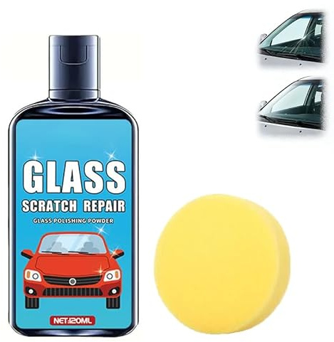 Glass Scratch Remover DIY Kit | 120ml Window Scratch Remover With Sponge | Light Wiper Mark Repair for Car & Household Glass (1 PC)