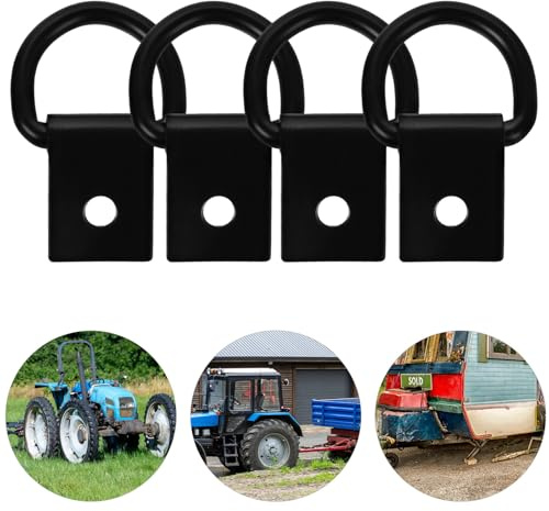 TOYZFRIENDY 4pcs D Ring Tie down Anchors Heavy Duty Iron Tie down Anchors with Easy Installation High Load Capacity for Securing Heavy Items and Gear on Boats Personal Use