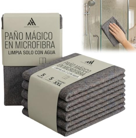 Zonill Antonio Herato Paños Mágicos de Microfibra - 5 Unidades 30x40 cm - Paños de Limpieza Reutilizables Ultra Absorbentes sin Pelusas para Hogar, Cocina, Cristales y Ventanas (5piezas)