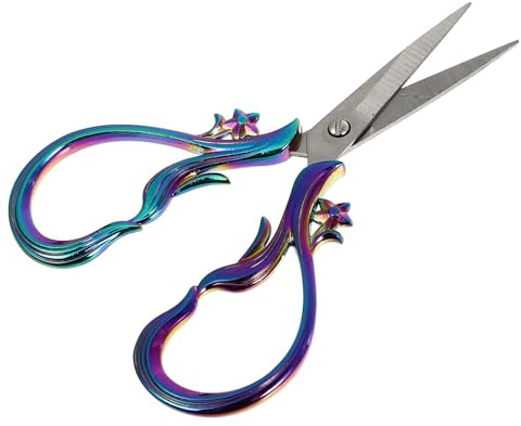 Ciseaux à Broder 1pc Rétro Style Européen en Acier Inoxydable Bleu