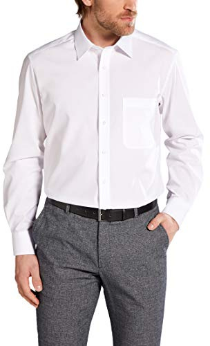 ETERNA Langarm Hemd COMFORT FIT Popeline unifarben- Gr. 43, Weiß