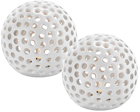 Lunartec Mood Lights - Flare Ceramica: Luci Decorative a LED Senza Fili in Ceramica in Un Set di 2 (Sfere in con Luce, GUIDATO Sfera in, Giardino Decorazione Illuminazione)