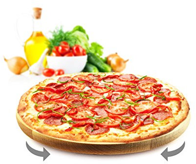 Sendez - Piatto girevole per pizza, diametro 30 cm, in legno di faggio, piatto da formaggio