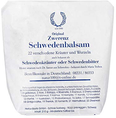 Original Zwerenz Schwedenkräuter • 22 Kräuter & Wurzeln Ansatzmischung • großen Schwedenbitter-Tropfen • nach Maria Treben • 210g