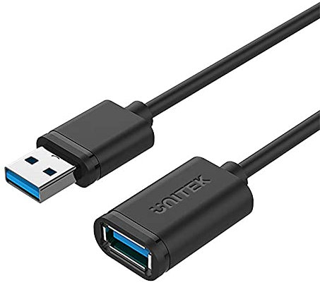 UNITEK Y-C459GBK - Cable de extensión USB 3.0 A macho a USB A hembra de 2 metros, color negro