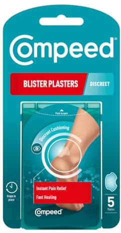 Compeed High Heel Blasenpflaster, 5 Hydrokolloidpflaster, Fußbehandlung, Heilung schnell, ultimative Diskretion, Maße 4,2 cm x 6,8 cm
