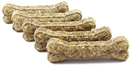 DOGBOSS 100% Natur Kauknochen Hundeknochen speziell für Welpen ab der 16. Lebenswoche & Seniorhunde, Rinderhaut mit Ente & Apfel, 5 Stück 17 cm