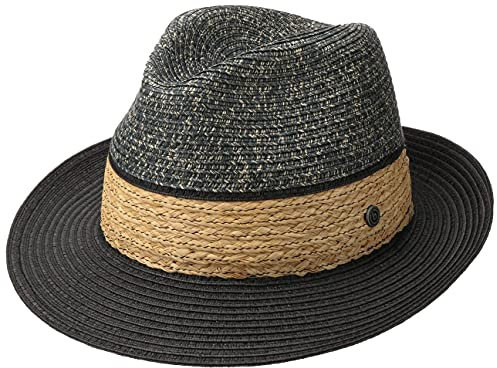 Bugatti Straw-Mix Bogarthut Strohhut Sommerhut Sonnenhut Herrenhut Herren - Made in Italy Frühling-Sommer Sommer - S (54-55 cm) schwarz
