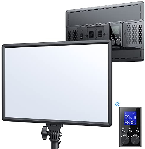 RALENO 45W LED Video Light Panel, 18 Soft Studio Lights with 2.4G Magnetic Remote,CRI 97+ 3200K-5600K Ultra Thin Photography Key Lighting for for Game/YouTube/Zoom/Photography/Studio