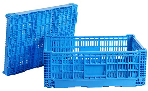 QTJH Collapsible Storage Bin Containe，52 Liter Transfer box,crate Transit storage of various items (23.6 L x 15.7 W x 8.6 H)