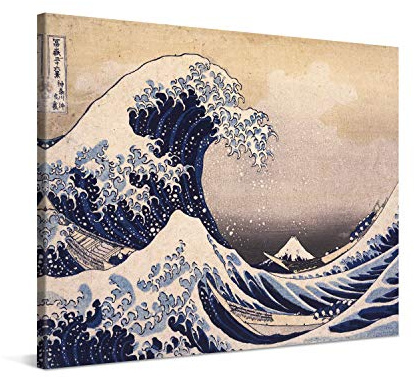 PICANOVA – Katsushika Hokusai – La Grande Vague de Kanagawa 100x75cm – Photo sur Toile – Impression sur Toile Haut de Gamme – Image sur Toile pour Décoration Murale Moderne – Art Classique