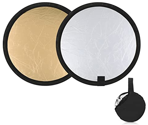 Hensych Tableau réflecteur 2 en 1 pour studio photo - 30 cm - Argenté et doré