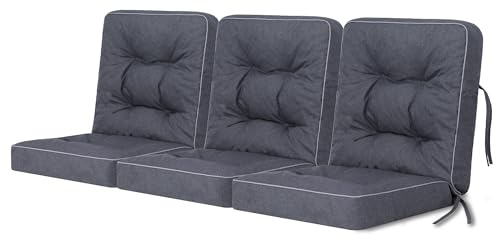 Cuscino per Panchina - Cuscini Morbidi per Seduta e Schienale, Cuscino per panche da giardino a dondolo, Cuscino per panca altalena Hollywood - 180 cm (3 x 60 cm) - blu
