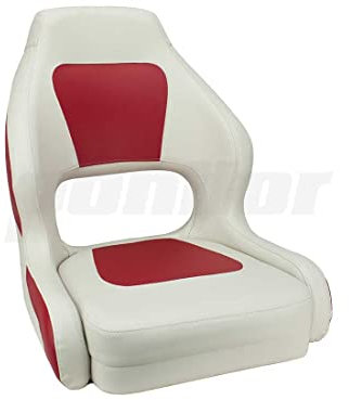 PONTTOR Bootssitz LAHN Bootsstuhl Steuerstuhl cremeweiß rot
