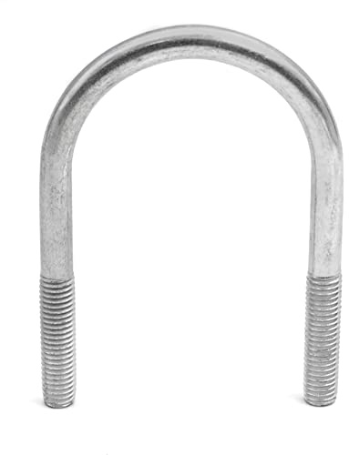 Design61 4X Bügelschraube M8 x 88mm x Ø 40mm Bügelbolzen Gewindebügel Galvanisch Verzinkt U-Bolzen für Rohrbefestigung Metallbau KFZ Industrie Boot Werkstatt BAU