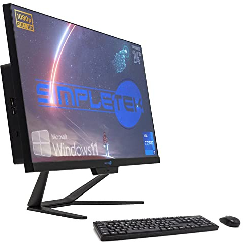 SIMPLETEK PC All in One 24” TouchScreen Full HD Core i5 Fino a 3.20GHz | Windows 11 Pro 16GB RAM SSD 480GB | Webcam integrata WiFi5 Bluetooth 4.2 Desktop Computer Fisso Aio