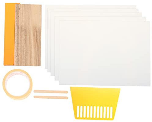 MAGICLULU Langlebiger Farbschaber Für DIY-Siebdruck Verschleißfeste Platte Siebdruckzubehör Mit Holzgriff Tragbares Für Grafische Und Textile Anwendungen
