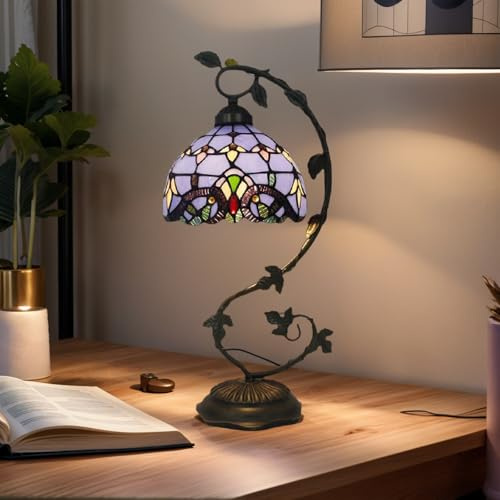 Bidesen 8 Home Supplies Buntglas-handgefertigte Tiffany-vintage-nachttischlampen Für Wohnzimmer, Schlafzimmer Und Lounge-lampenschirm(Size:8inch,Color:A)