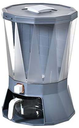 DOFFO Cereal Dispensers,Rotating Cereal Containers Automatic Grain Storage Bin Storage Container Grains Rice Box for Home and Kitchen/Grey/28.5X39.8Cm