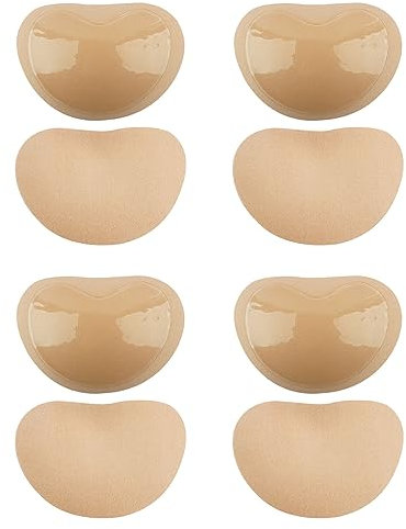 SKHAOVS 4 Paires rembourrage soutien gorge, Insertions de Coussinets de Soutien-Gorge Auto-Adhésifs Amovibles Push Up Breast Enhancer,Inserts de Soutien-Gorge Push-up Adhésifs pour de Bikini (Cœur)