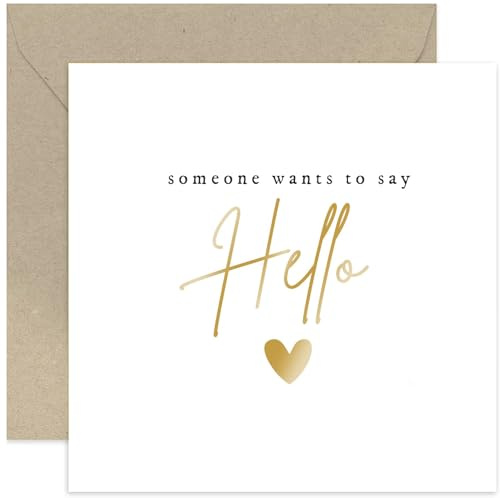 Old English Co. Cute Baby Announcement Card - 'Someone Wants To Say Hello' Pregnancy Scan Photo Card for Grandparents Family Friends from Mummy Daddy To Be | Blank Inside Envelope