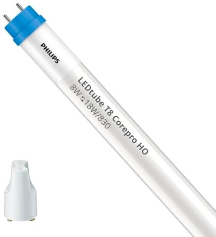 Philips CorePro LED-Röhre T8 (EM/Direct 230 V) High Output 8 W 850 lm – 830 Warmweiß | 60 cm – entspricht 18 W