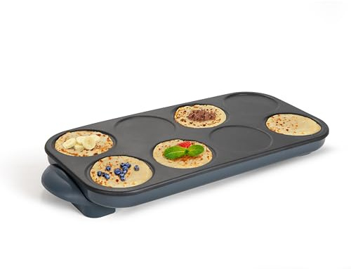 Maxi Crepe Party - LIVOO - DOC186G - 1500 W - 8 mini crepes ? 12 cm - Rivestimento antiaderente - Nero