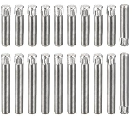QUARKZMAN 304 Spine in Acciaio Inossidabile, 20pz 3,1x3mm e 20pz 3,1x3mm Testa Zigrinata Piatta con Estremità Smussate, Supporto Letto Mensola Supporto Ripiani Elementi Fissaggio