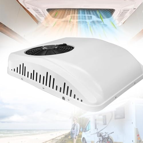 Aire Acondicionado para RV, Unidad de Aire Acondicionado Universal para Techo de 12V/24V/48V CC, Unidad de Aire Acondicionado para Caravana silenciosa de 12 voltios,24V