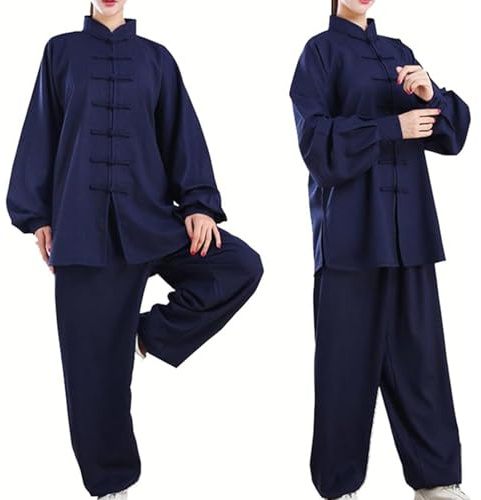 Generisch Tai Chi Kleidung Komfortabel Atmungsaktiv Tai Chi Anzug Damen Herren Chinesische Kung Fu Kleidung Wing Chun Kleidung Zen Meditation Uniform Kampfsport Kleidung Yoga Anzug,01,S