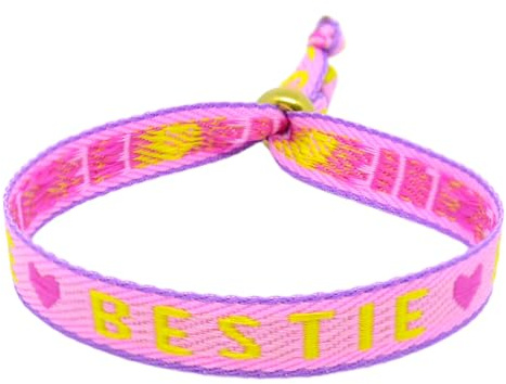 Selfmade Jewelry - Statement Festival Armband Stoff Armband Damen Stoffarmbänder in Pink für Festival Outfit Damen