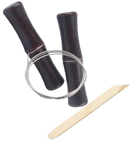 SSKHE Käsedrahtschneider, praktischer Schneiddraht für Ton, hochwertiger Holzgriff Käsedraht