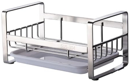 OKUMEYR Stainless Steel Kitchen Sink Drainer Rack Simple Storage Shelf for Sink Organiser