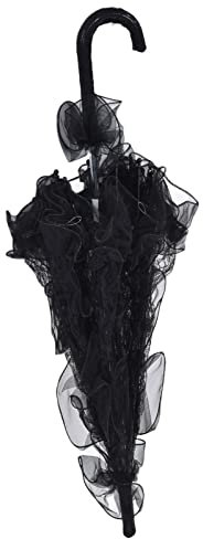lvifloae Schwarzer Sonnenschirm, Gothic-Vintage-Spitzenschirm, eleganter Spitzen-Brautschirm, Hochzeitsfeier, Fotografie, Dekor, Requisite, Spitzenschirm-Dekoration für Hochzeiten