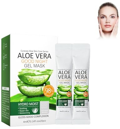 20PCS Aloe Vera Maske, Anti-Falten & Fältchen | Aloe Vera -Straffungsmaske, Aloe Vera Maske ohne Waschen, Nährende & feuchtigkeitsspendende Soft Skin Maske